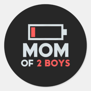 Mum Of 2 Boys Gift From Son Mothers Day Birthday Classic Round Sticker