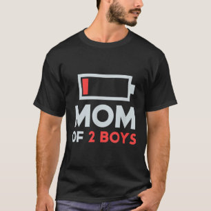 Mum Of 2 Boys Gift From Son Mothers Day Birthday T-Shirt