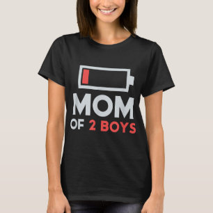 Mum of 2 Boys Gift from Son Mothers Day Birthday W T-Shirt
