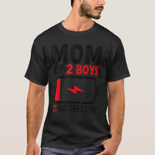 Mum of 2 Boys Low Battery   from Son Mother's Day  T-Shirt