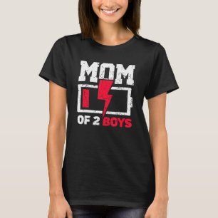 Mum Of 2 Boys Low Battery Proud Mother's Day T-Shirt
