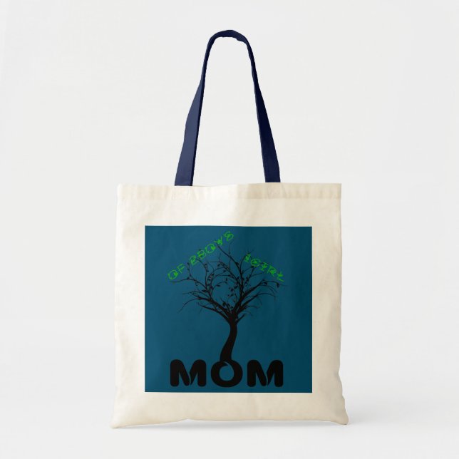 Mum of 2Boys + 1girl Design tree its roots and Tote Bag (Front)