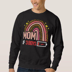 Mum Of 3 Boys Leopard Rainbow From Son Mother Bir Sweatshirt