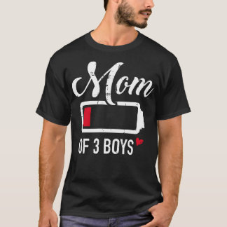 Mum of 3 boys low battery T-Shirt
