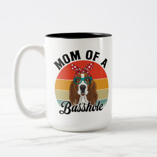 Mum of a Basshole Funny Basset Hound Dog Mum Mug
