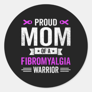 Mum Of A Fibromyalgia Warrior Survivor Awareness G Classic Round Sticker