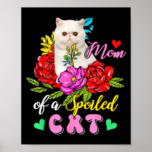 Mum of a spoiled cat cute floral cat mother's dayM Poster