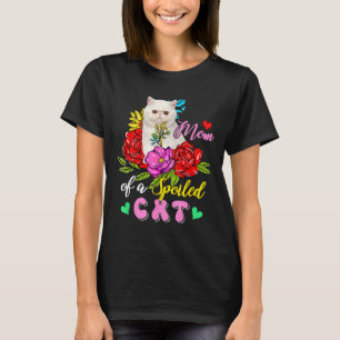 Mum of a spoiled cat cute floral cat mother's dayM T-Shirt