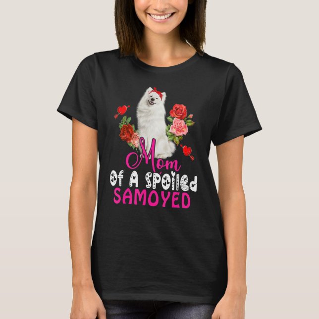 Mum Of A Spoiled Samoyed Cute Samoyed Dog Bow Tie  T-Shirt (Front)