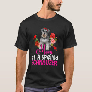 Mum Of A Spoiled Schnauzer Cute Schnauzer Bow Tie  T-Shirt