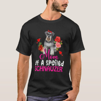 Mum Of A Spoiled Schnauzer Cute Schnauzer Bow Tie  T-Shirt