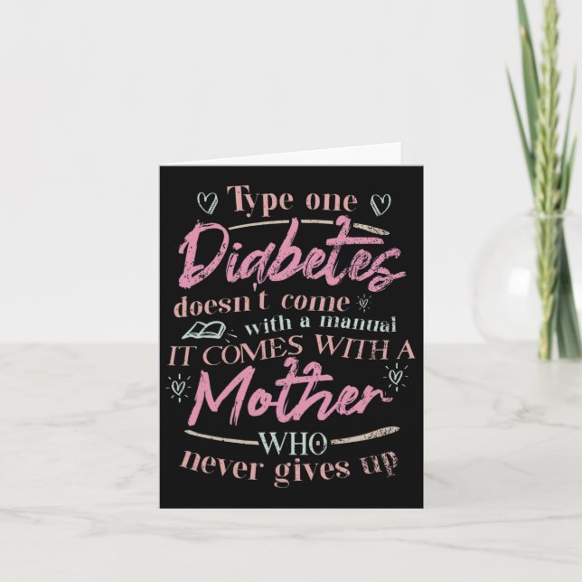 Mum Of A T1d Diabetes Child  Card (Front)