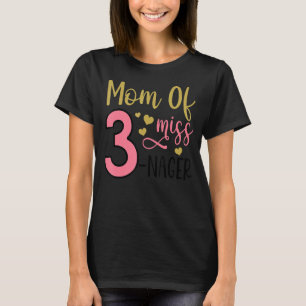 Mum Of A Threenager 3rd Birthday Kid Princess With T-Shirt