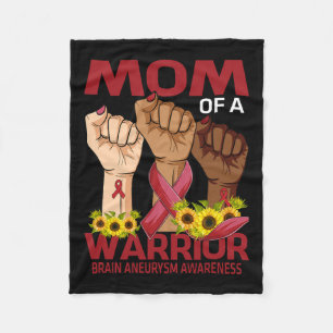 Mum Of A Warrior Brain Aneurysm Awareness Sunflowe Fleece Blanket