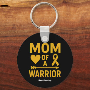 Mum of a Warrior Childhood Cancer Awareness Design Key Ring