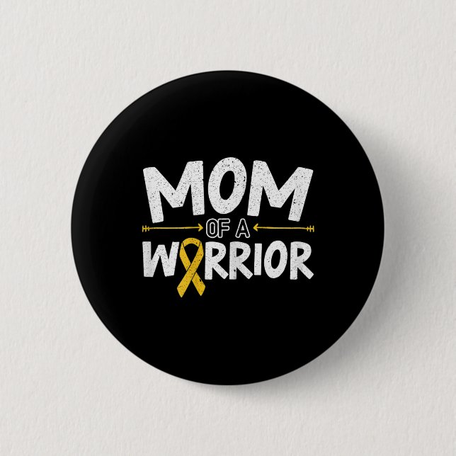 Mum Of A Warrior Childhood Cancer Awareness Month  6 Cm Round Badge (Front)