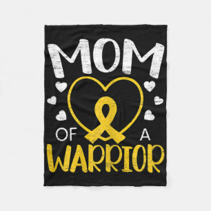 Mum Of A Warrior Childhood Cancer Awareness Month Fleece Blanket