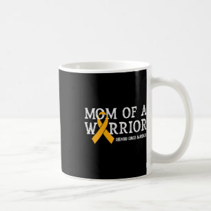 Mum Of A Warrior Childhood Cancer Awareness Ribbon Coffee Mug