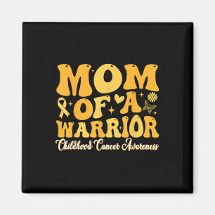 Mum Of A Warrior Childhood Cancer Awareness Women Magnet
