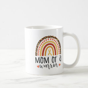 Mum Of A Warrior Childhood Cancer Leopard Print Ra Coffee Mug