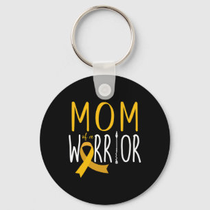 Mum Of A Warrior Childhood Cancer Ribbon Awareness Key Ring