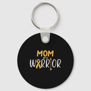 Mum Of A Warrior Childhood Cancer Ribbon Awareness Key Ring