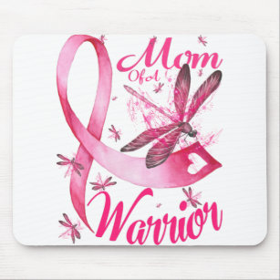 Mum Of A Warrior Dragonfly Breast Cancer Awareness Mouse Mat