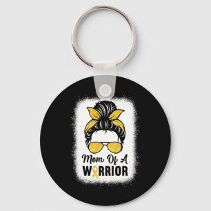 Mum Of A Warrior Gold Childhood Cancer Awareness M Key Ring