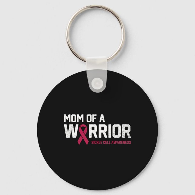 Mum of a Warrior Sickle Cell Anaemia Awareness Rec Key Ring (Front)