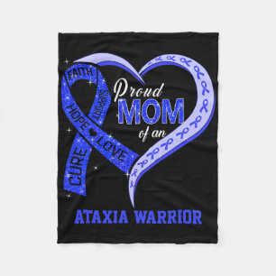 Mum Of An Ataxia Warrior Blue Ribbon Matching Fami Fleece Blanket