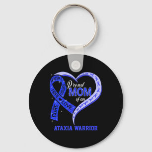 Mum Of An Ataxia Warrior Blue Ribbon Matching Fami Key Ring