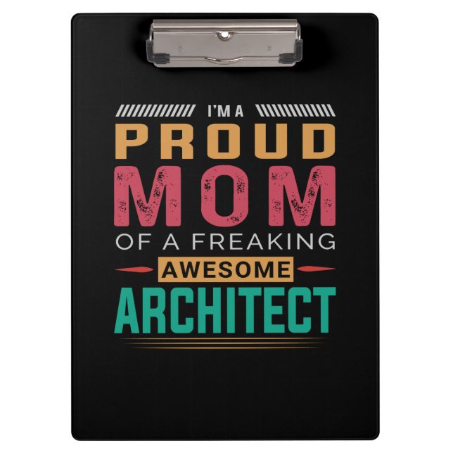 Mum Of Awesome Architect Clipboard (Front)