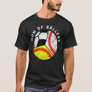 Mum Of Ballers   Baseball Softball Soccer Mum T-Shirt