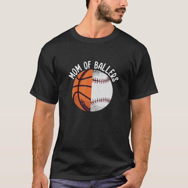 Mum Of Ballers Basketball Softball T-Shirt (Front)