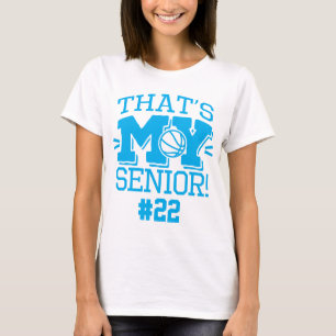Mum of Basketball Senior Jersey Number & Name T-Shirt