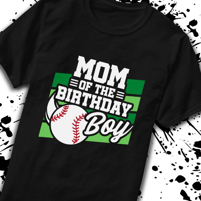 Mum of Birthday Boy Boys Baseball Party Mother Mum T-Shirt (Creator Uploaded)