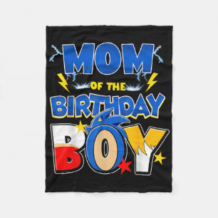 Mum Of Birthday Boy Video Game Family Matching Kid Fleece Blanket