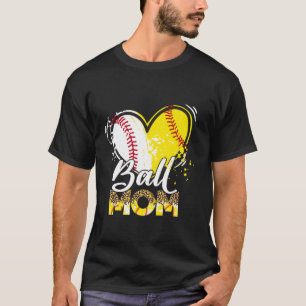 Mum of Both Baseball Softball Sport Matching Famil T-Shirt