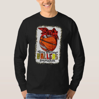 Mum Of Both Basketball Football Busy Raising Balle T-Shirt