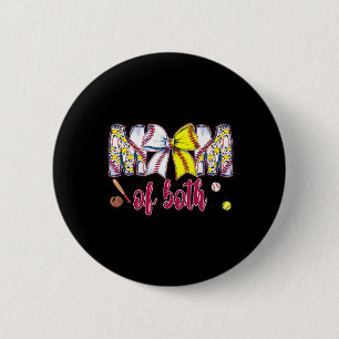 Mum Of Both Bysebyll Softbyll Coquette Bow Mother' 6 Cm Round Badge