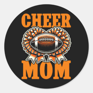 Mum Of Both Footll Cheerleading Cheer Mum Game Day Classic Round Sticker