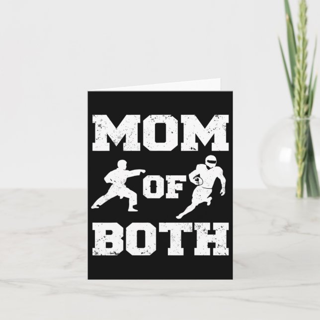 Mum Of Both Funny Footll Karate Mum  Card (Front)