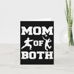 Mum Of Both Funny Volleyll Karate Mum Card