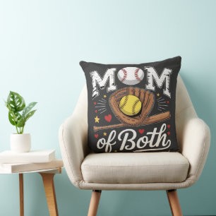 Mum of Both Game Day Baseball Softball Cushion