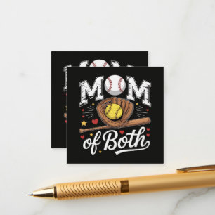 Mum of Both Game Day Baseball Softball Enclosure Card