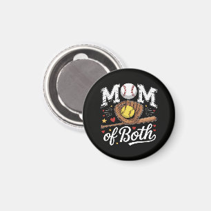 Mum of Both Game Day Baseball Softball Magnet