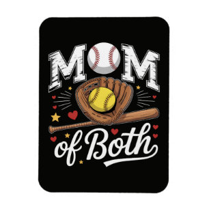 Mum of Both Game Day Baseball Softball Magnet