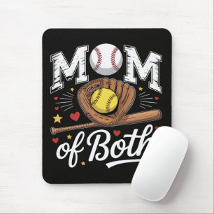 Mum of Both Game Day Baseball Softball Mouse Mat