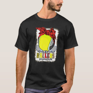Mum Of Both Golf Tennis Busy Raising Ballers Mum L T-Shirt