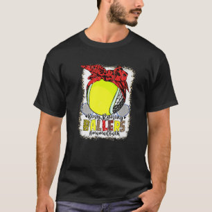 Mum Of Both Golf Tennis Busy Raising Ballers Mum L T-Shirt